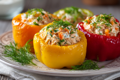 Без варки, запекания и тушения: фаршированные перцы с консервированный тунцом &mdash; вкуснятина на миллион