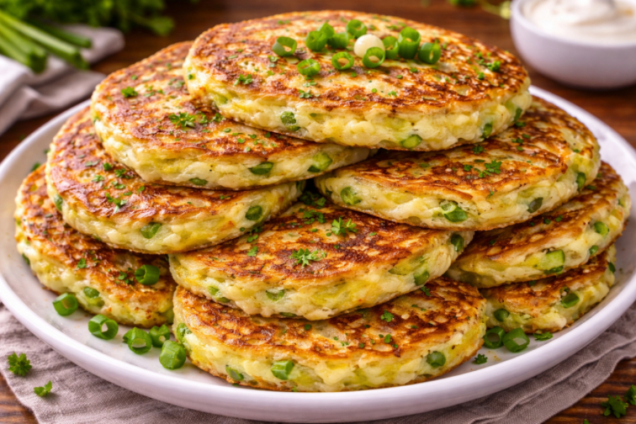 Никакие жирнючие пирожки не нужны: сырные блинчики с луком жарим на сухой сковороде &mdash; рецепт из стакана кефира и сыра