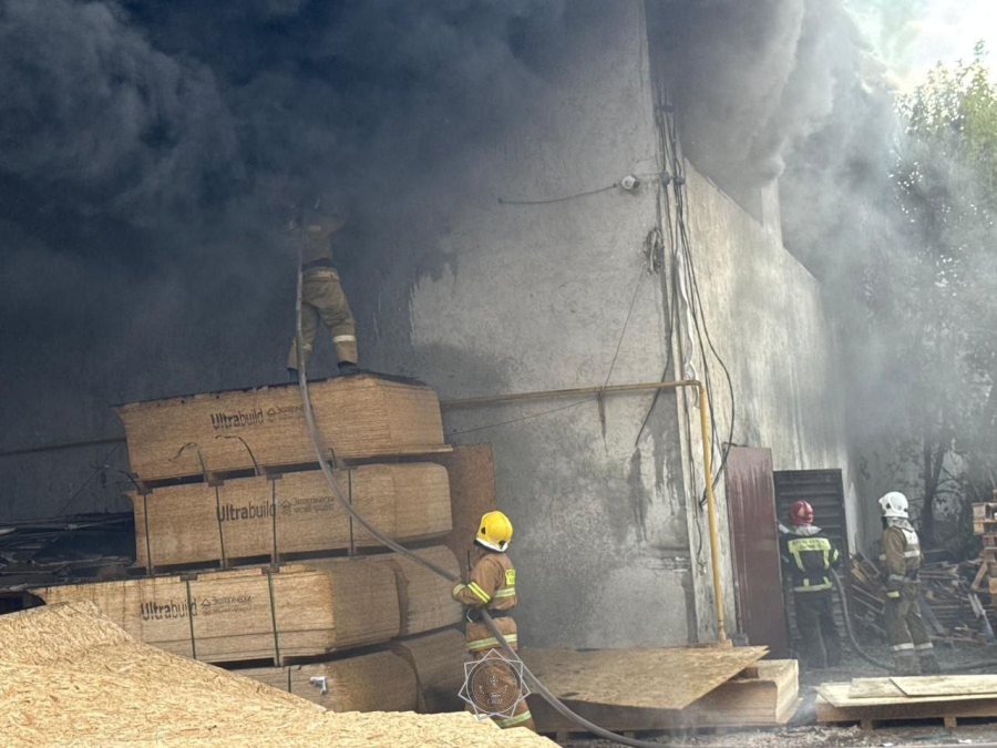 В Кызылорде горел огромный строительный магазин