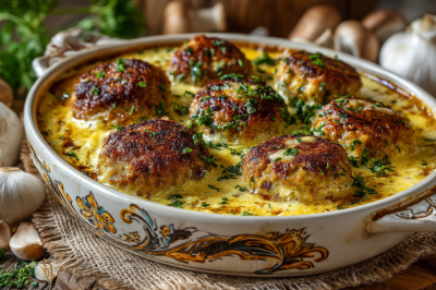 Постные грибные котлеты в духовке под сметанным соусом &mdash; пальчики оближешь! Сочные, ароматные, с нежной подливкой