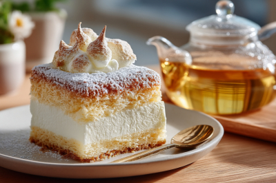 Умный пирог &mdash; кремовая начинка сама оказывается в середине: просто выливаю тесто на противень